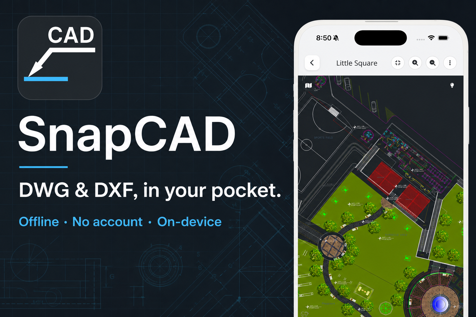 I built a mobile CAD viewer that keeps DWG/DXF files on-device — now at 10K+ Android installs logo